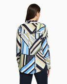 Betty Barclay overblouse blue green graphic back view