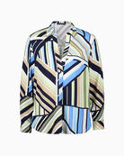 Betty Barclay overblouse blue green graphic front view