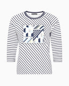 Betty Barclay striped top cream navy front view