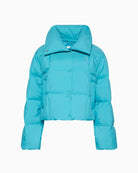 CK Jeans short teal down puffer jacket with zip front