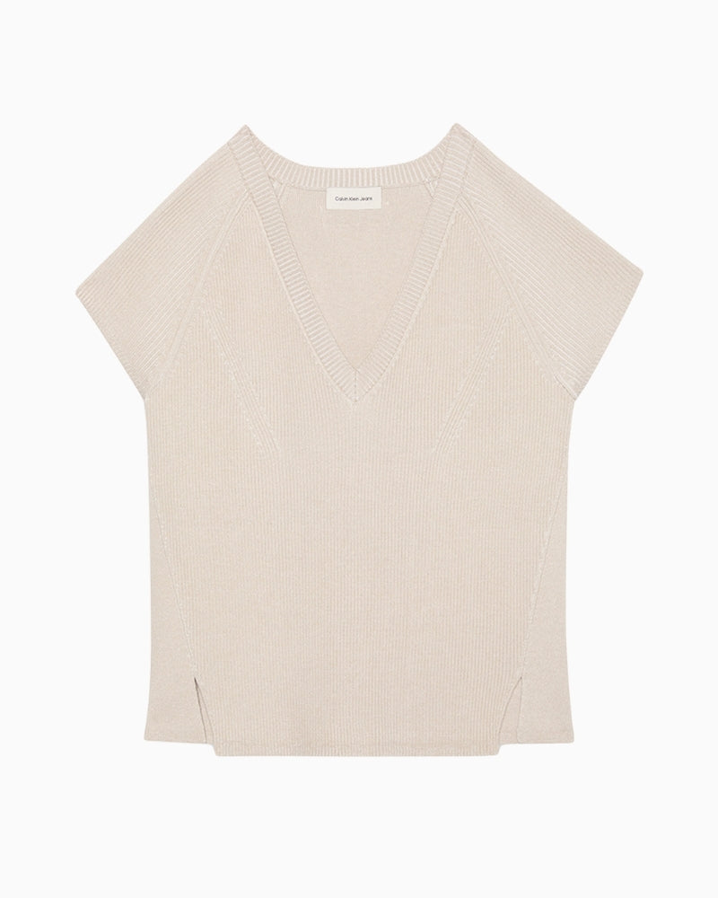 Off-white CK Jeans snowy plaited sleeveless knitted sweater