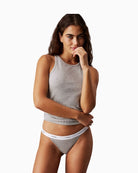 Calvin Klein 3-pack cotton stretch ribbed thongs with signature waistband