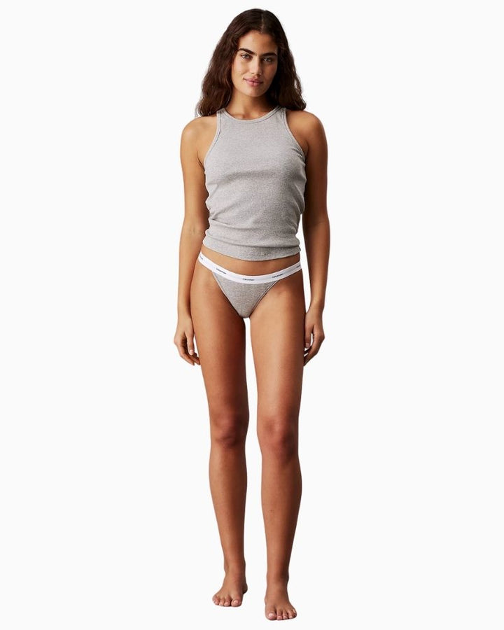 Calvin Klein 3-pack cotton stretch ribbed thongs with signature waistband