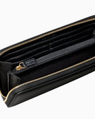 Interior view with zip coin pocket, billfold slot and card holders