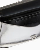 Calvin Klein silver metallic bag interior detail – Áines Boutique
