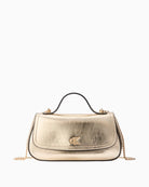 Calvin Klein gold metallic top handle chain bag front view – Áines Boutique