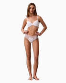White Calvin Klein Perfectly Fit Lace full coverage bra front view– Áines Boutique