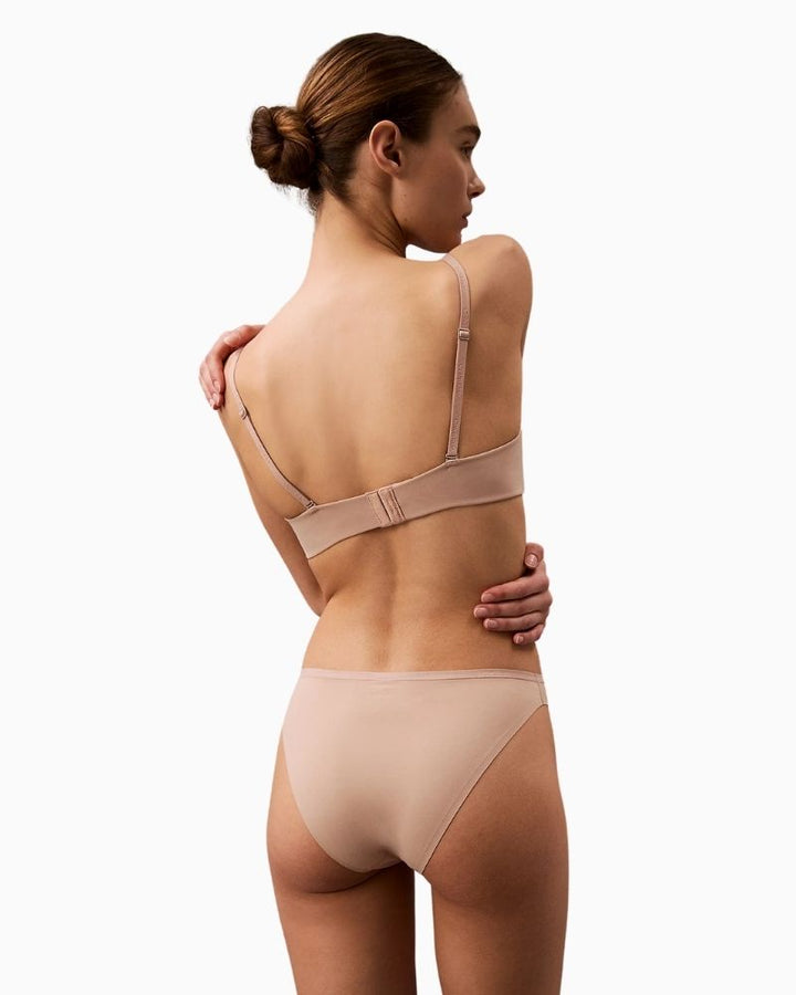 Back view of Calvin Klein strapless push-up bra with hook fastening