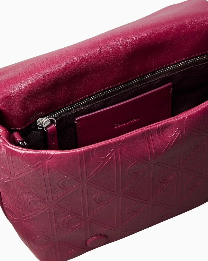 Calvin Klein Puffer Emblem Logo Flap Crossbody Bag interior zip pocket – Áines Boutique