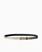 Calvin Klein gold metallic belt full-length view – Áines Boutique
