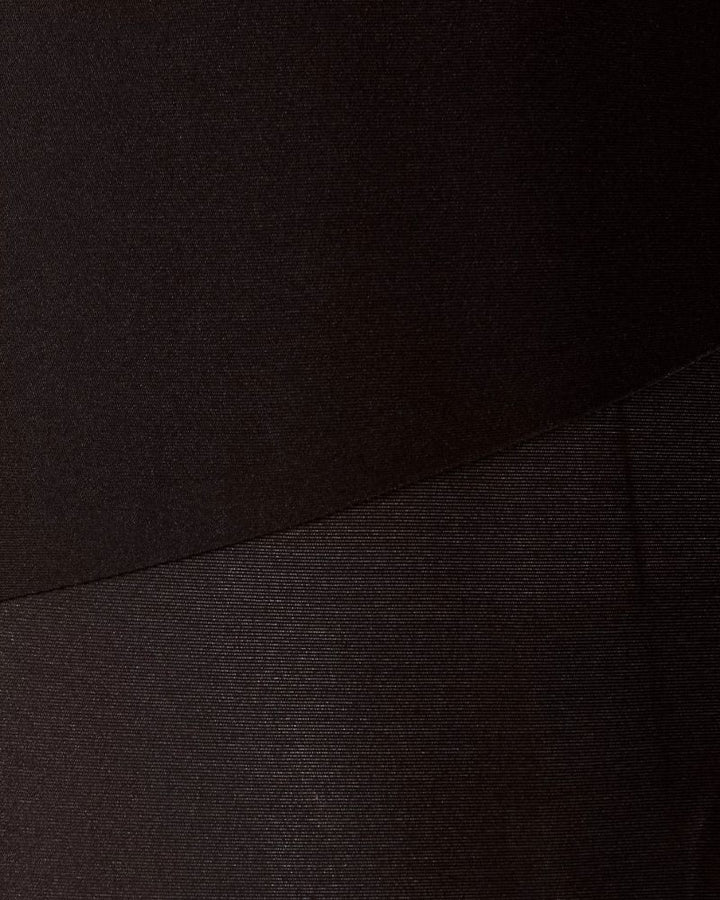 Close-up of black Calvin Klein high-rise shapewear brief with scalloped lace trim