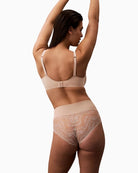 Back view of Calvin Klein Sensual Stretch Lace Shapewear Brief showing delicate lace detail