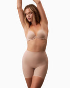 Calvin Klein Stay Put Mesh Sculpted Shapewear Shorts in nude with high-waist fit