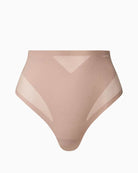 Calvin Klein black sculpted mesh thong with high waist and logo waistband