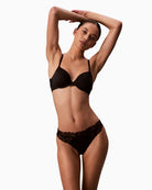 Calvin Klein black thong with elastic logo waistband and seamless fit