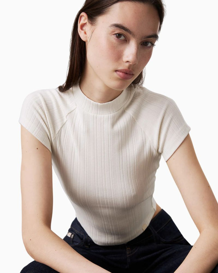 Calvin Klein - Warm Textured Rib Mockneck Top