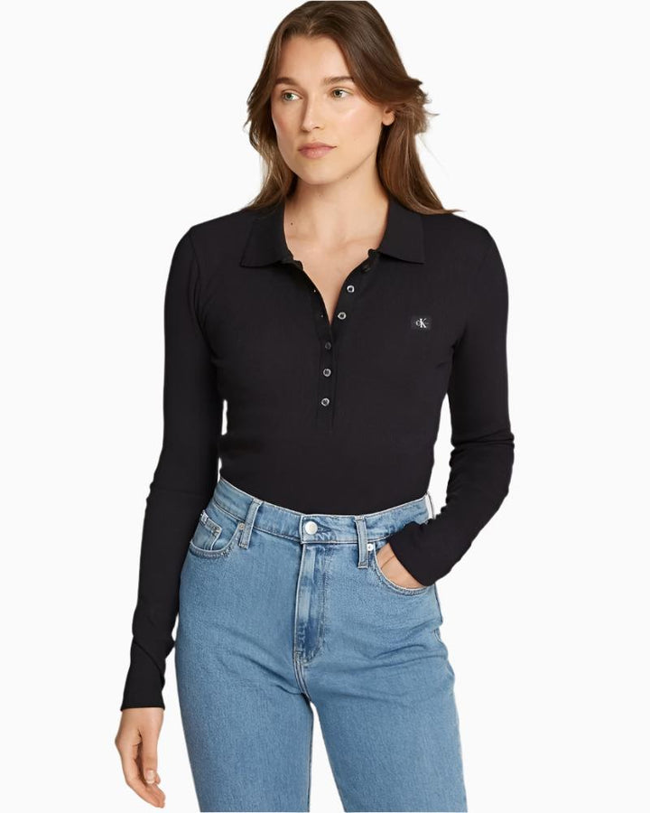 Calvin Klein - Woven Lable Rib Polo Bodysuit 