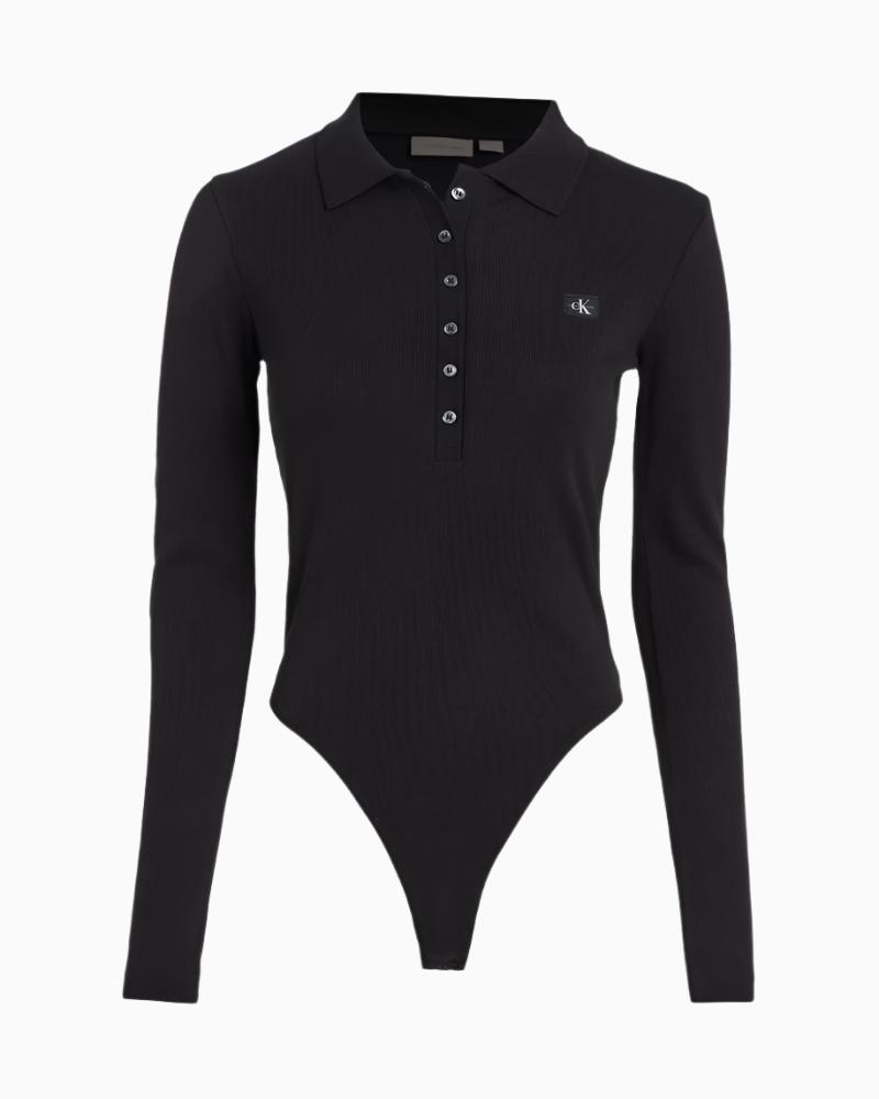 Calvin Klein - Woven Lable Rib Polo Bodysuit 