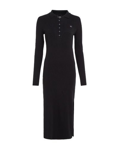 Calvin Klein - Woven Lable Rib Polo Longsleeve Dress 