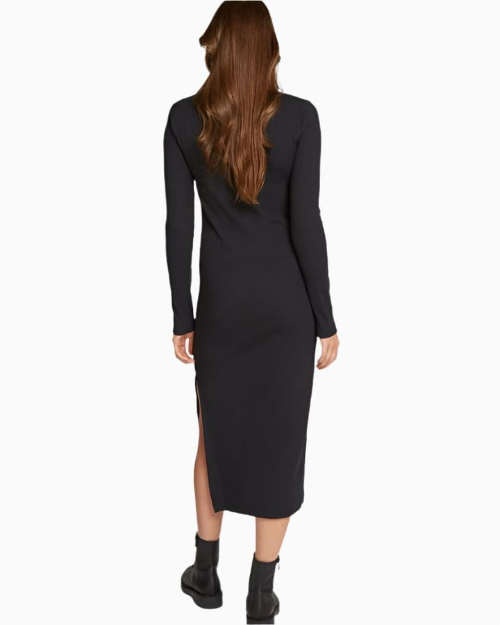 Calvin Klein - Woven Lable Rib Polo Longsleeve Dress 