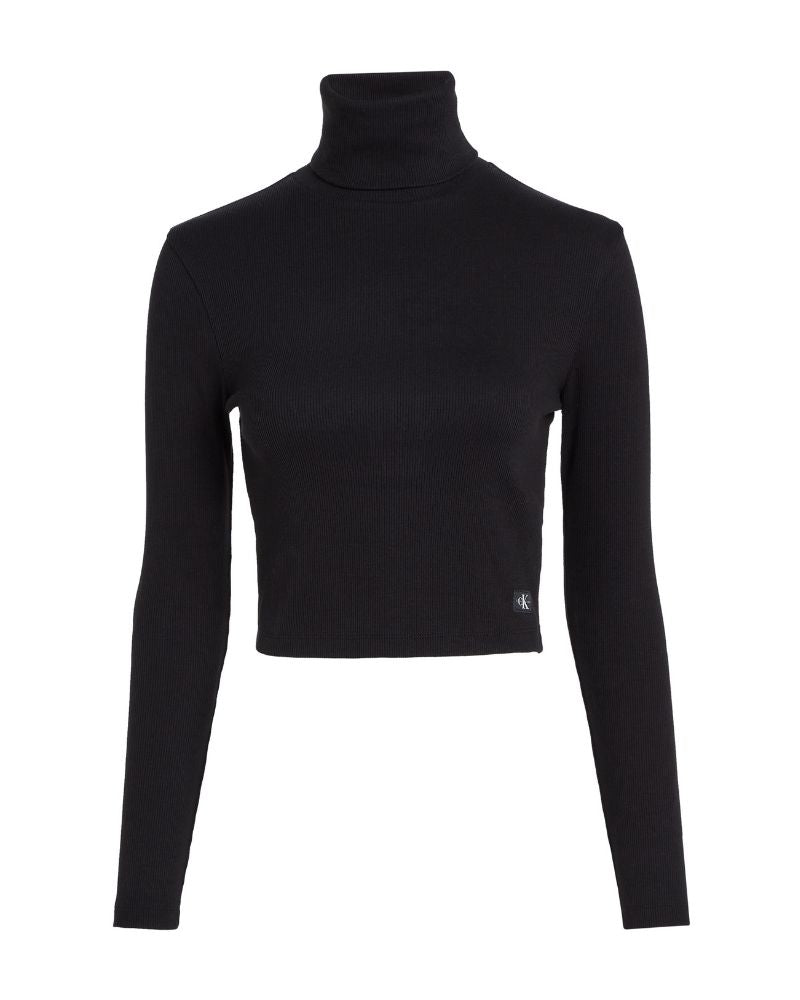 Calvin Klein - Woven Lable Rib Rollneck Top 