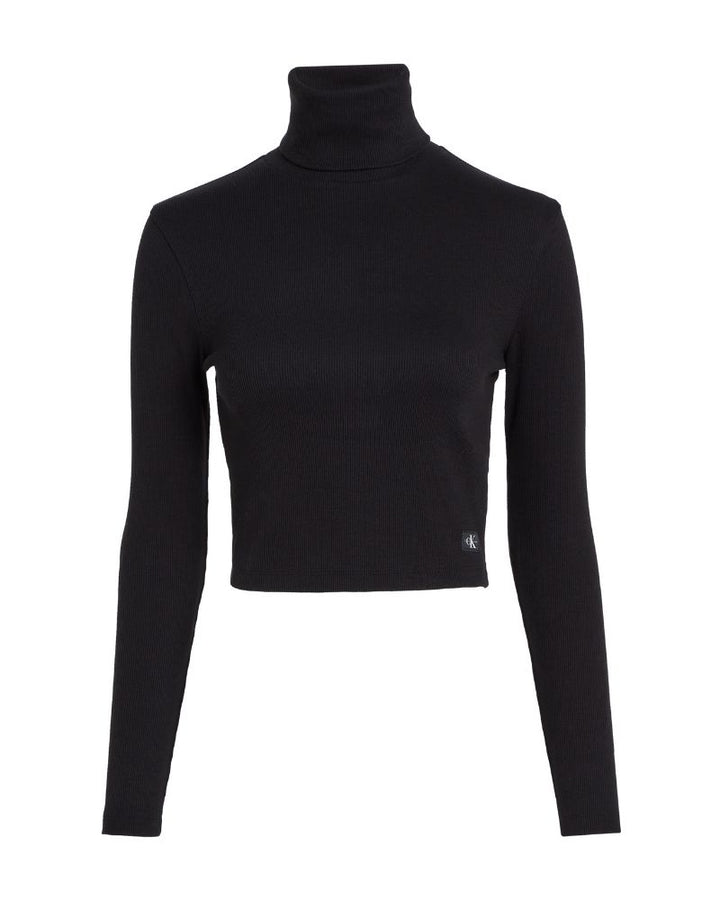 Calvin Klein - Woven Lable Rib Rollneck Top 