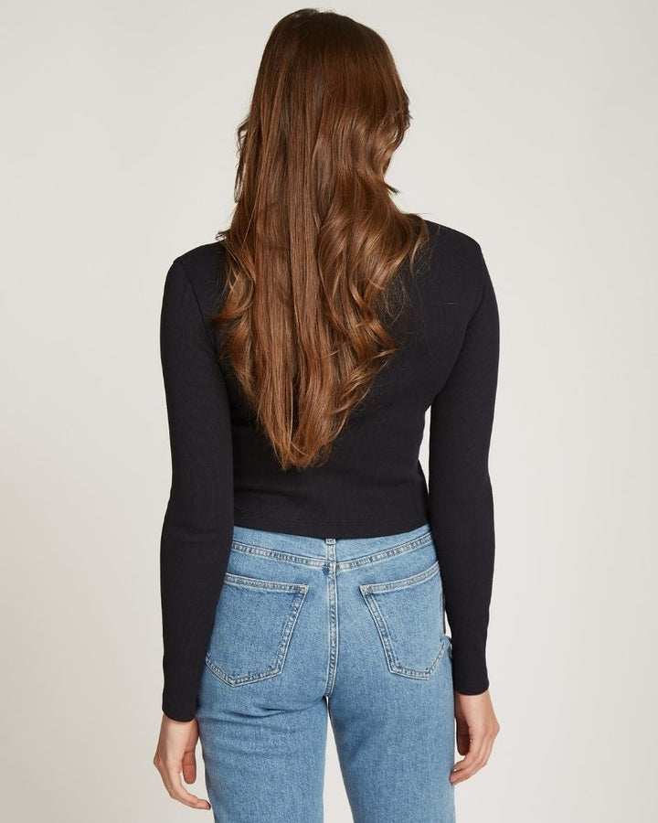 Calvin Klein - Woven Lable Rib Rollneck Top 