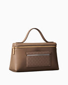 Calvin Klein beauty case giftset in taupe, angled side view – Áines Boutique