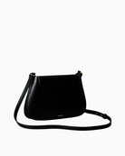 Calvin Klein engraved medium flap crossbody bag black back view – Áines Boutique