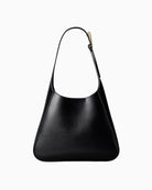 Calvin Klein engraved medium shoulder bag black front view – Áines Boutique