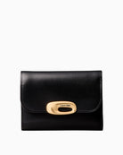 Calvin Klein engraved trifold wallet, front view showing flap and logo hardware – Áines Boutique