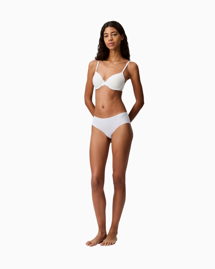 Full front view of model wearing Calvin Klein LL Full Coverage bra