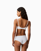 Back view showing adjustable straps and hook fastening on Calvin Klein bra