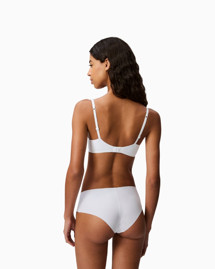 Back view showing adjustable straps and hook fastening on Calvin Klein bra