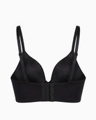 Calvin Klein Lightly Lined Minimal Plunge Bra in black back view with adjustable branded straps