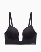 Calvin Klein Lightly Lined Minimal Plunge Bra in black front view