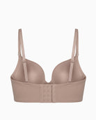 Calvin Klein Lightly Lined Minimal Plunge Bra in nude back view with adjustable branded straps