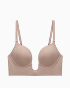 Calvin Klein Lightly Lined Minimal Plunge Bra in nude front view