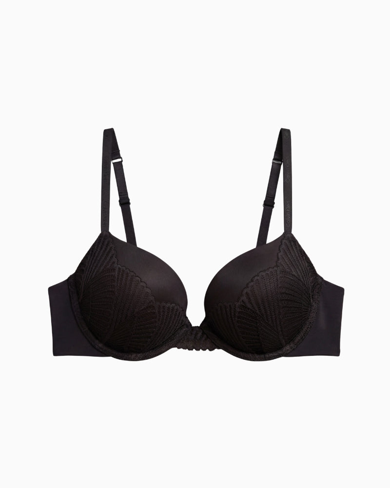 Calvin Klein Push Up Plunge Bra in Black cup detail