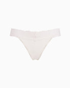 Calvin Klein Soft Stretch Lace Thong in Ivory lace waistband detail