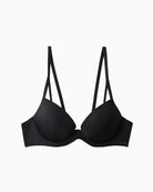Calvin Klein Soft Stretch Lace push-up plunge bra in black with scalloped lace sides detail