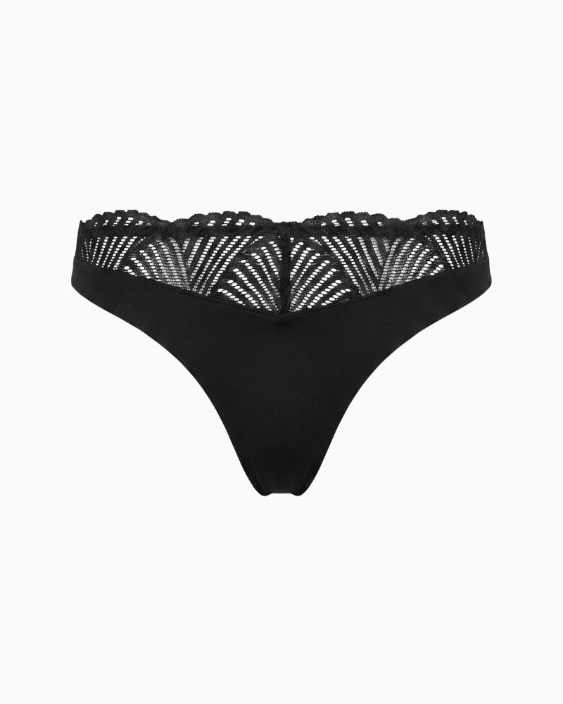 Calvin Klein Thong in Black fabric detail