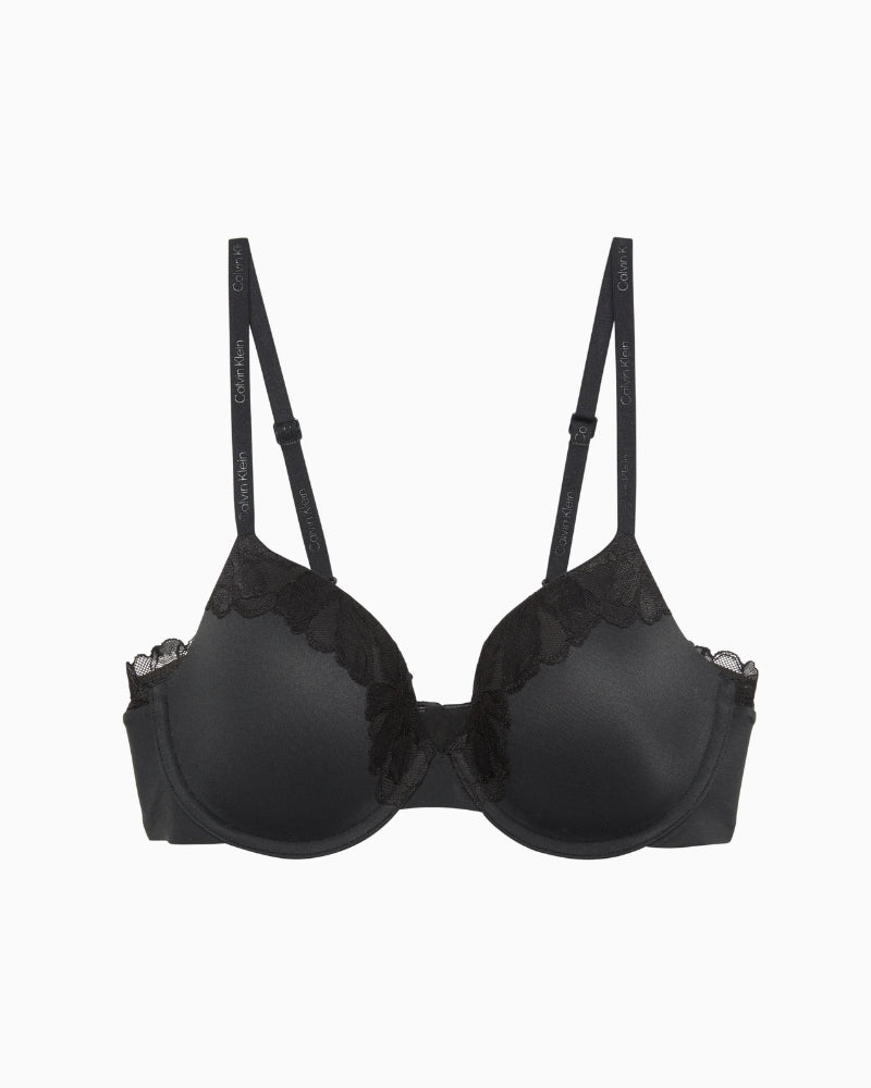 Calvin Klein lightly lined black bra fabric detail
