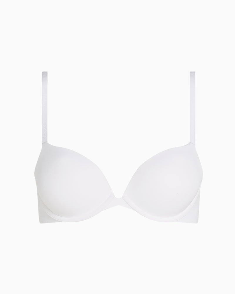 Calvin Klein padded plunge bra in color white front view
