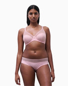 Chantelle EasyFeel Norah Chic Hipster Brief in Pink graphic tulle front detail