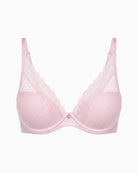 Chantelle Norah Chic Plunge T-Shirt Bra in pink lace detail