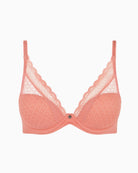 Chantelle Norah Chic Plunge T-Shirt Bra in pink lace detail