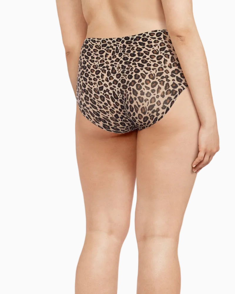 Chantelle Soft Stretch High Waist Briefs in Leopard back view