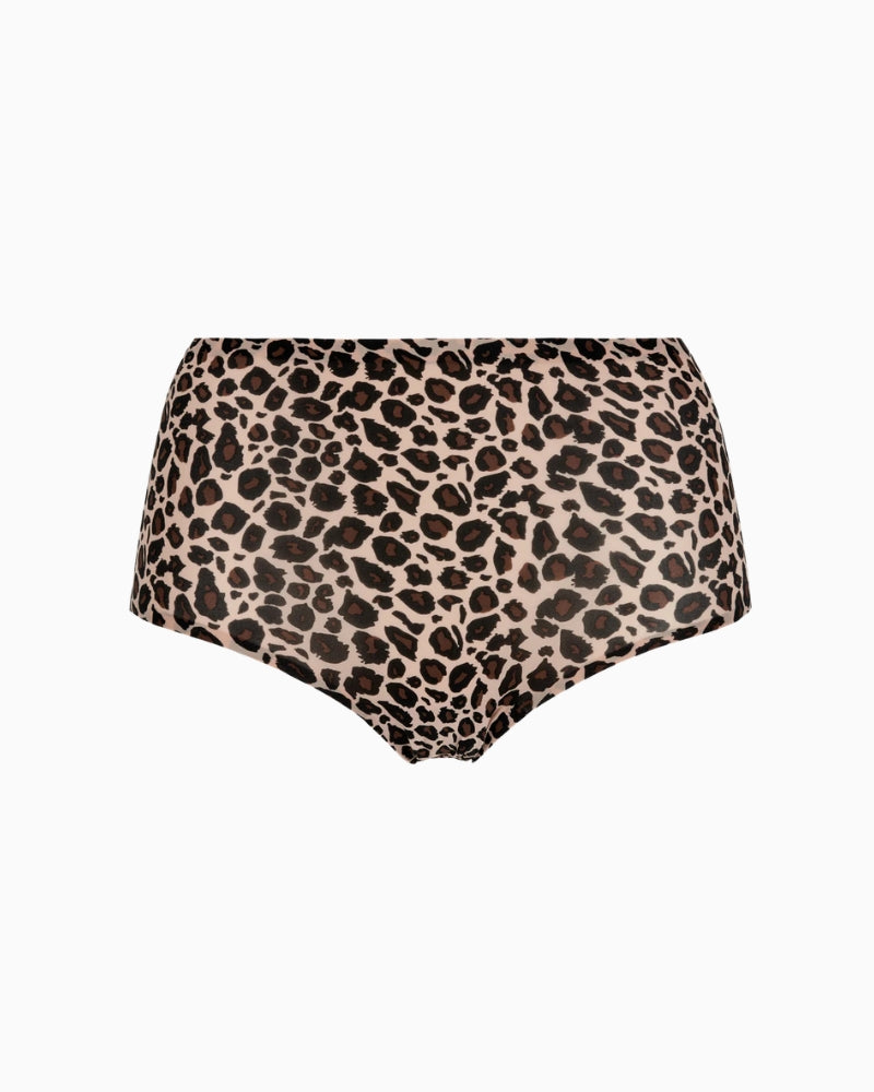 Chantelle Soft Stretch High Waist Briefs in Leopard waistband detail