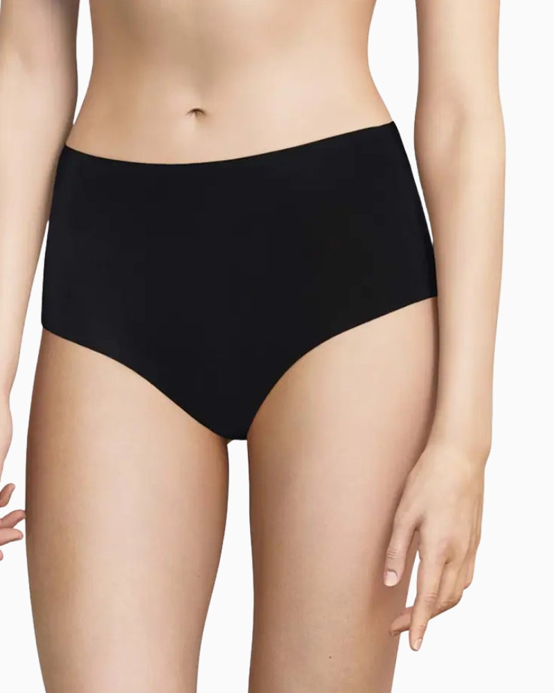 Chantelle Soft Stretch High Waist Briefs in black waistband detail